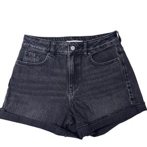 PacSun‎ Mom Denim Shorts Black Wash High Waisted Women's Size 25